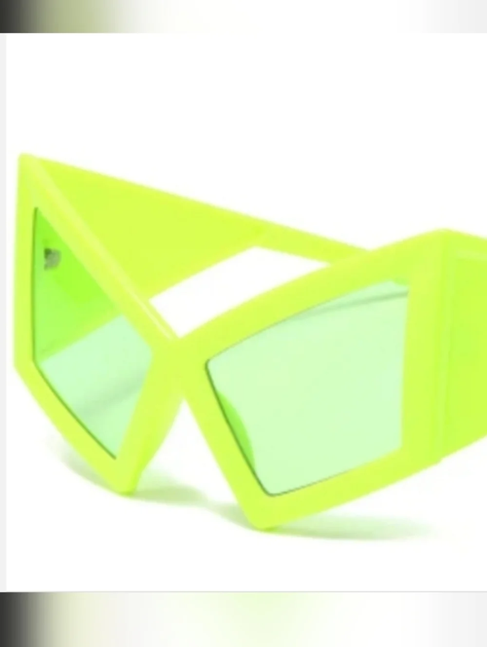 Bold Lime Green Geometric Sunglasses - Women Accessories